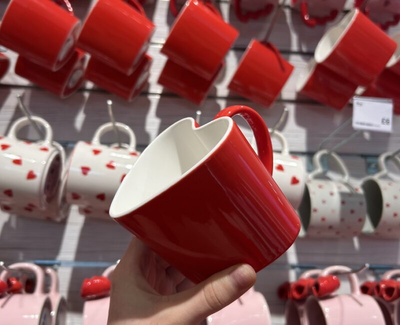 Heart shaped red mug at Flying Tiger