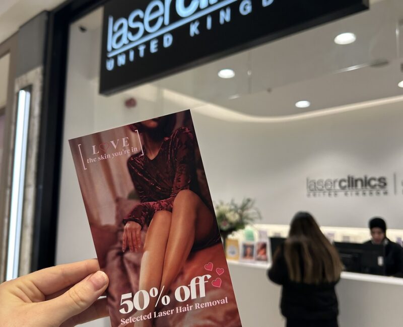Flyer for 50% off at Laser Clinics