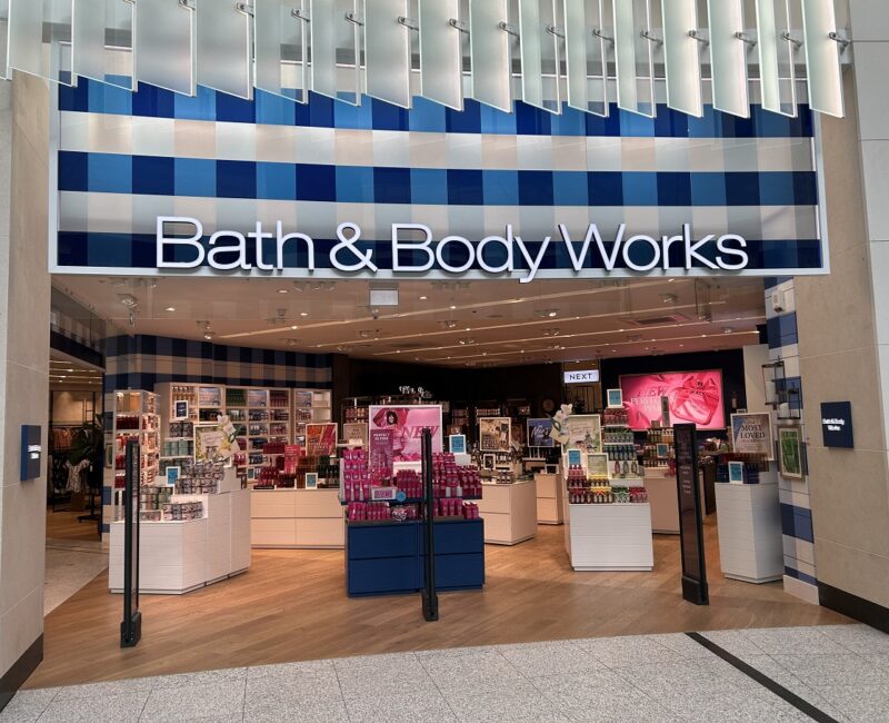 Bath and Body Works store front inside Manchester Arndale