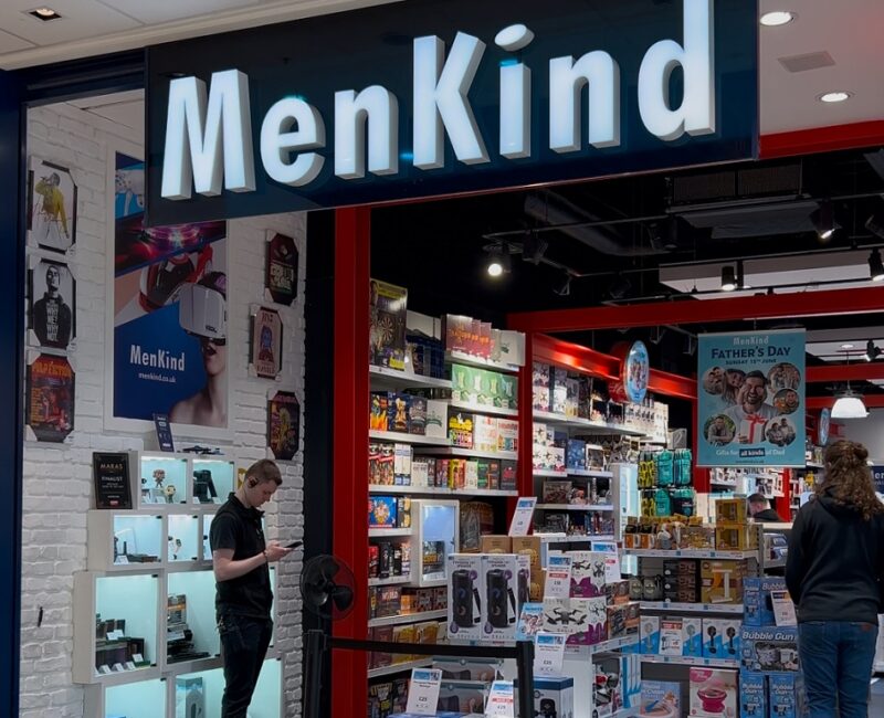 Menkind storefront inside Manchester Arndale