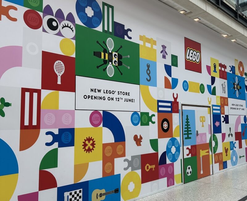 Lego hoarding around the new store