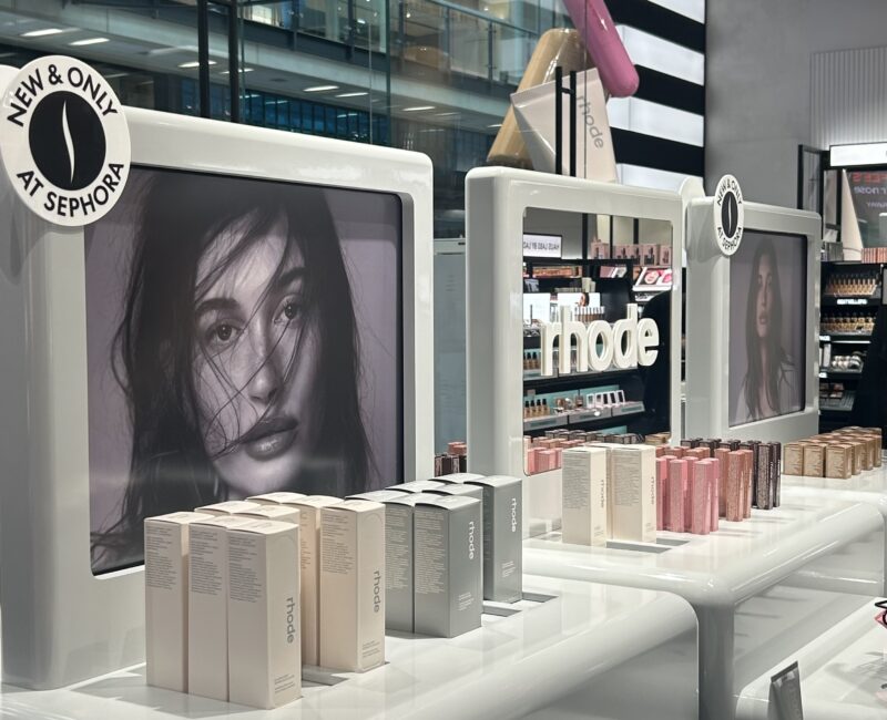 Rhode stand inside Sephora