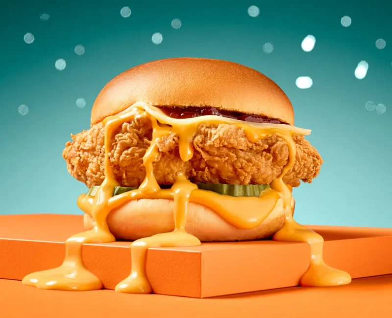 Popeyes cheesy chicken burger